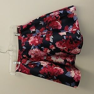 B.Darlin Blue & Pink Floral Feminine Romantic  Mini Skirt Lined Size 4 P…‎
